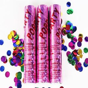 Lança Confete Colorido Formato De Circulos 30cm