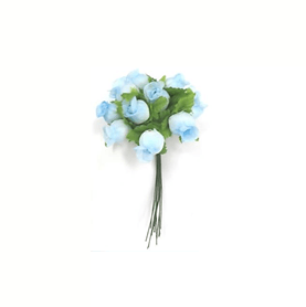 Enfeite Mini Flor Artificial Azul Degradê - 144 unidades