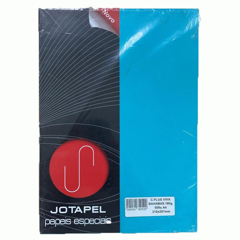 Papel Color Plus Viva Jotapel Bahamas A4 180gm 50 Folhas 0637