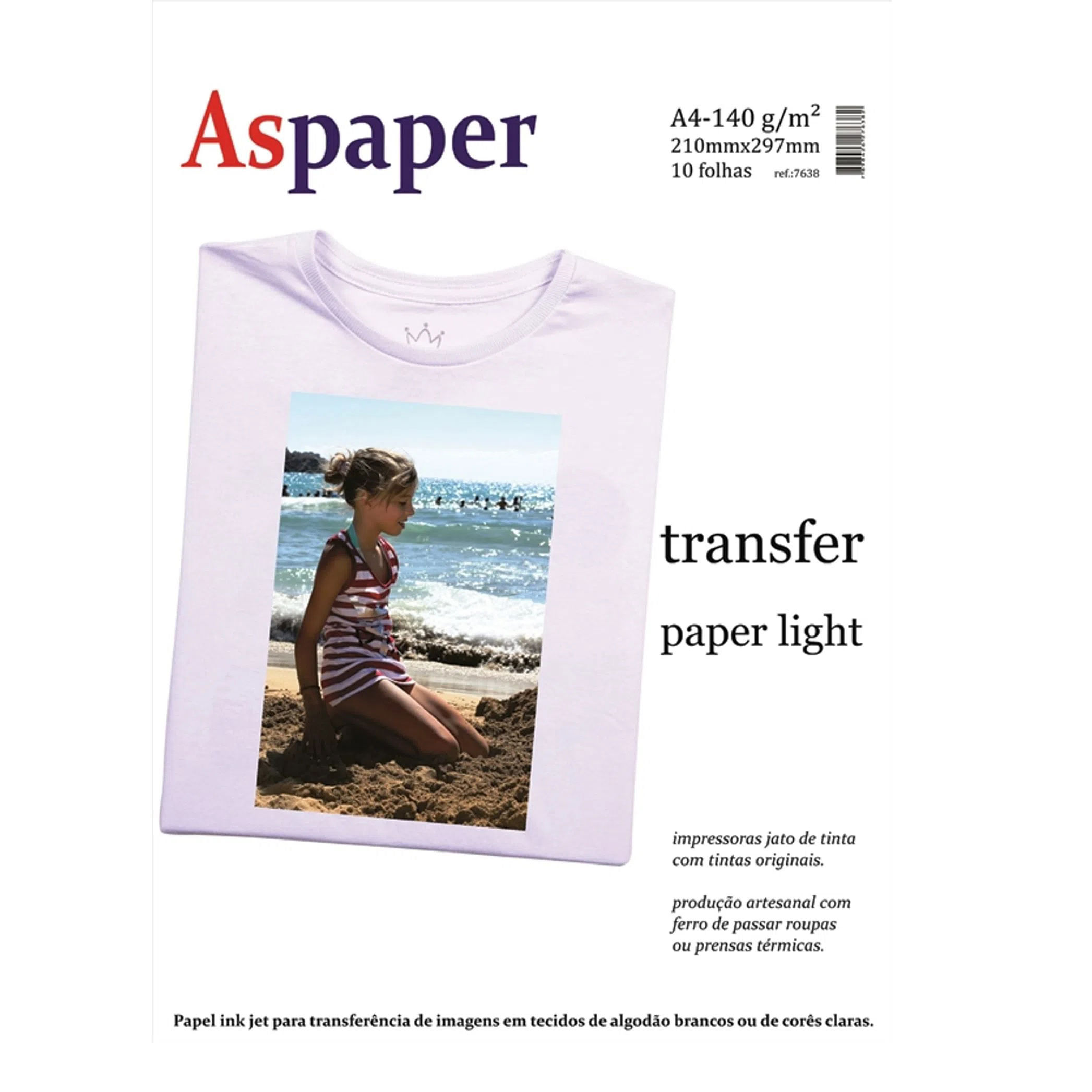 Papel Aspaper Transfer Paper Light A4 140gm 10 folhas nas Lojas Matsumoto