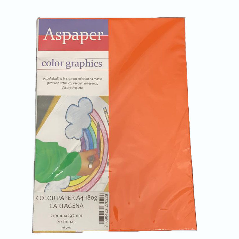 Papel Aspaper Color Paper Jamaica A4 120gm 20 folhas