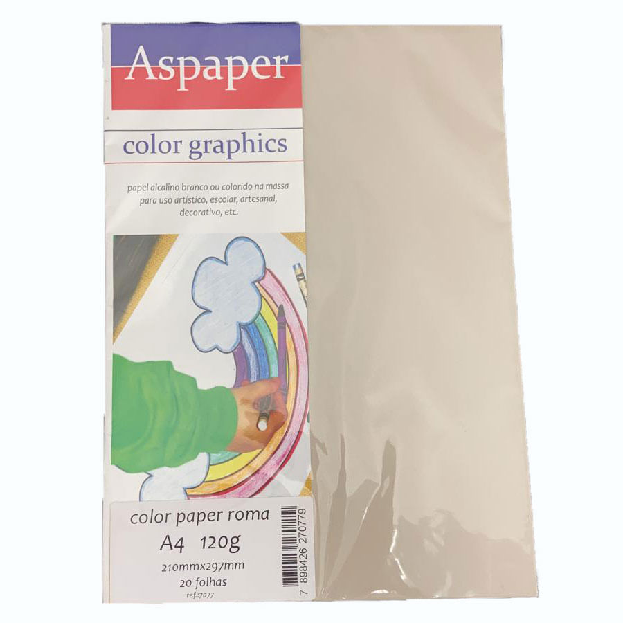 Papel Aspaper Color Paper Roma A4 120gm - 20 folhas nas Lojas Matsumoto