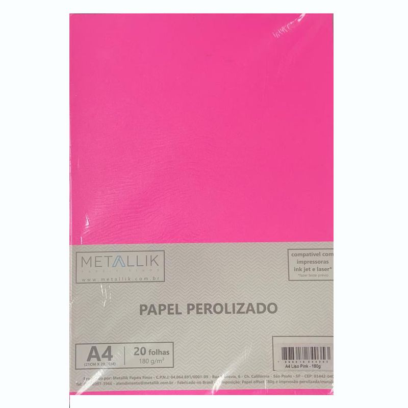 Pink Laminado (Metallik) - PAPEIS E TUDO MAIS