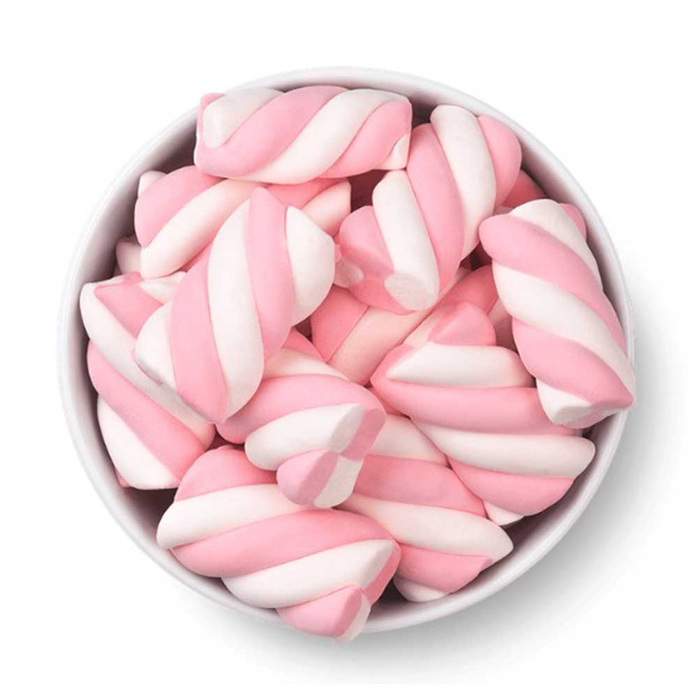 Marshmallow Twist Rosa e Branco 250g