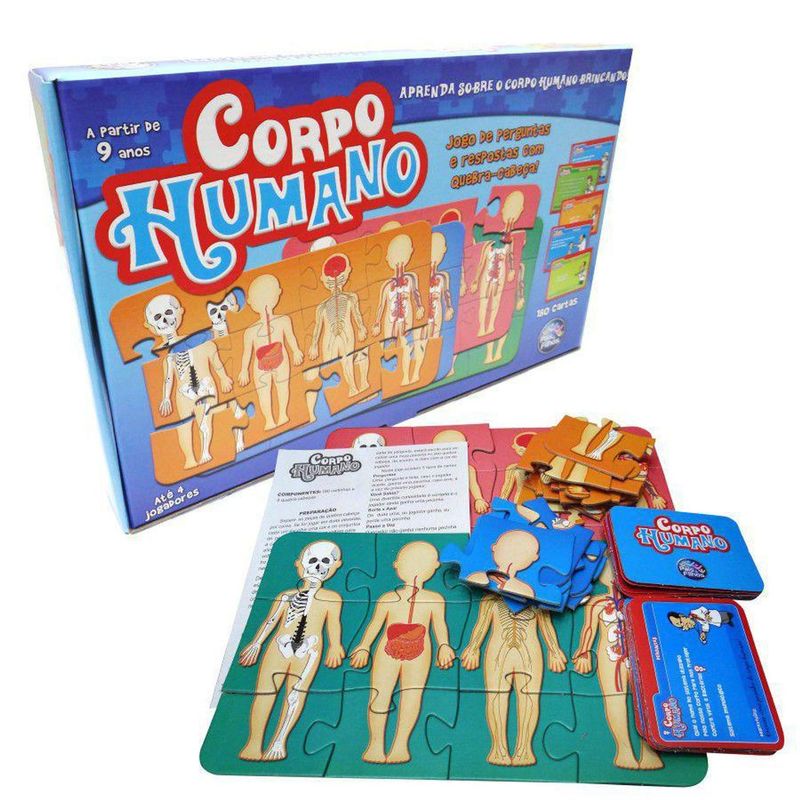 Jogo educativo com quebra-cabeça Corpo Humano - Importados Lili