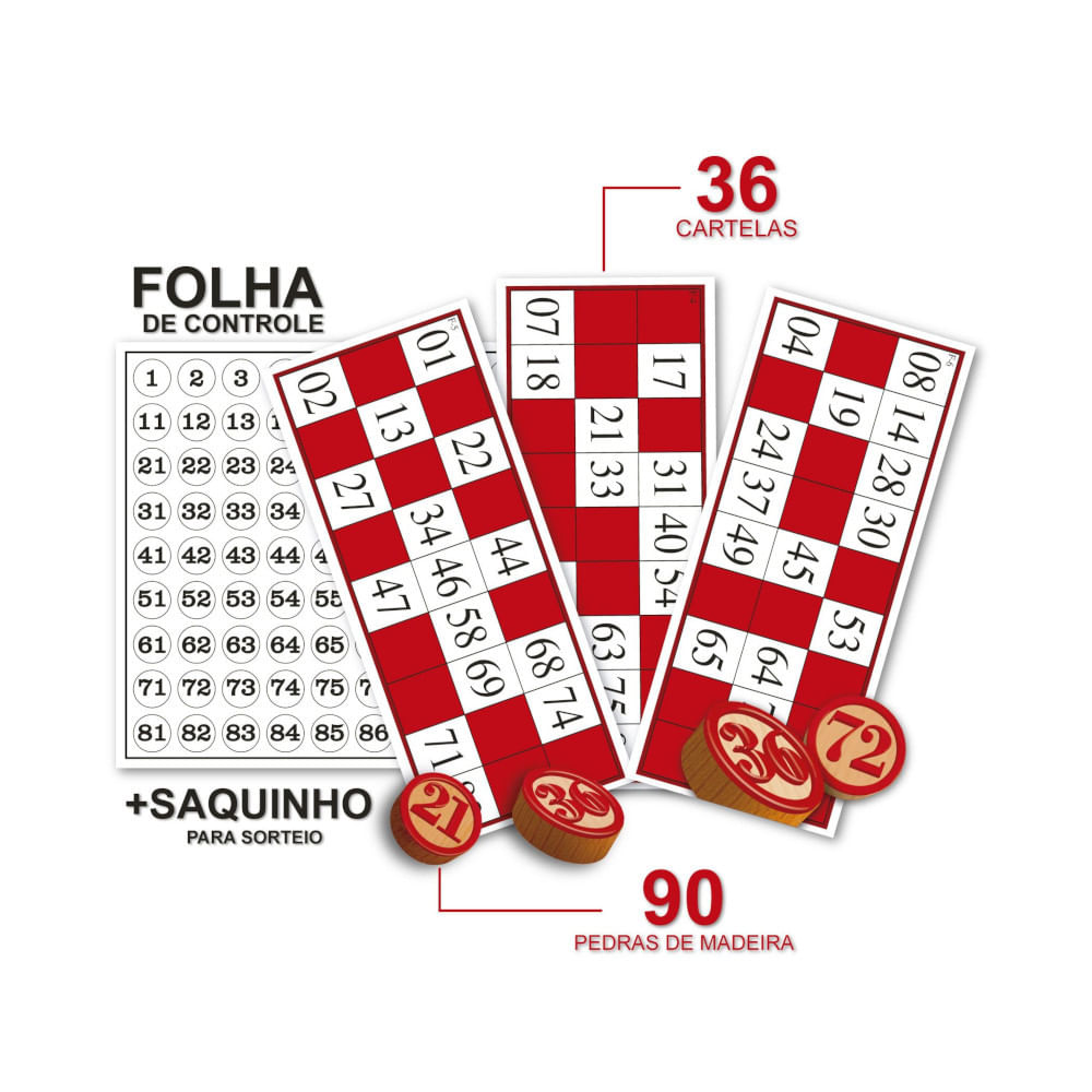 Jogo De Bingo Com Cartelas E Pedras - Brinquedo