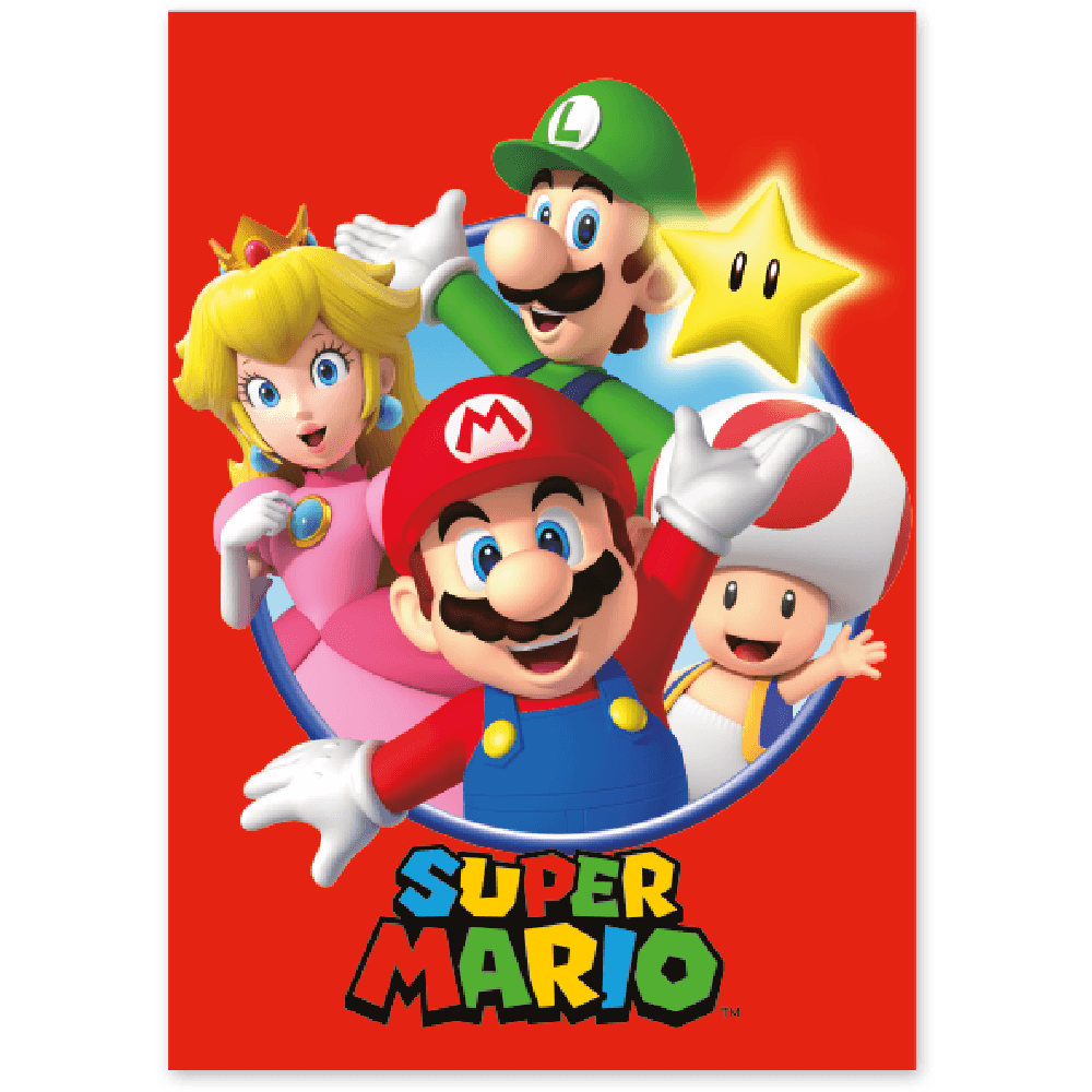 Painel Decorativo C/4 Laminas 90x1,28cm - Super Mario - Festcolor