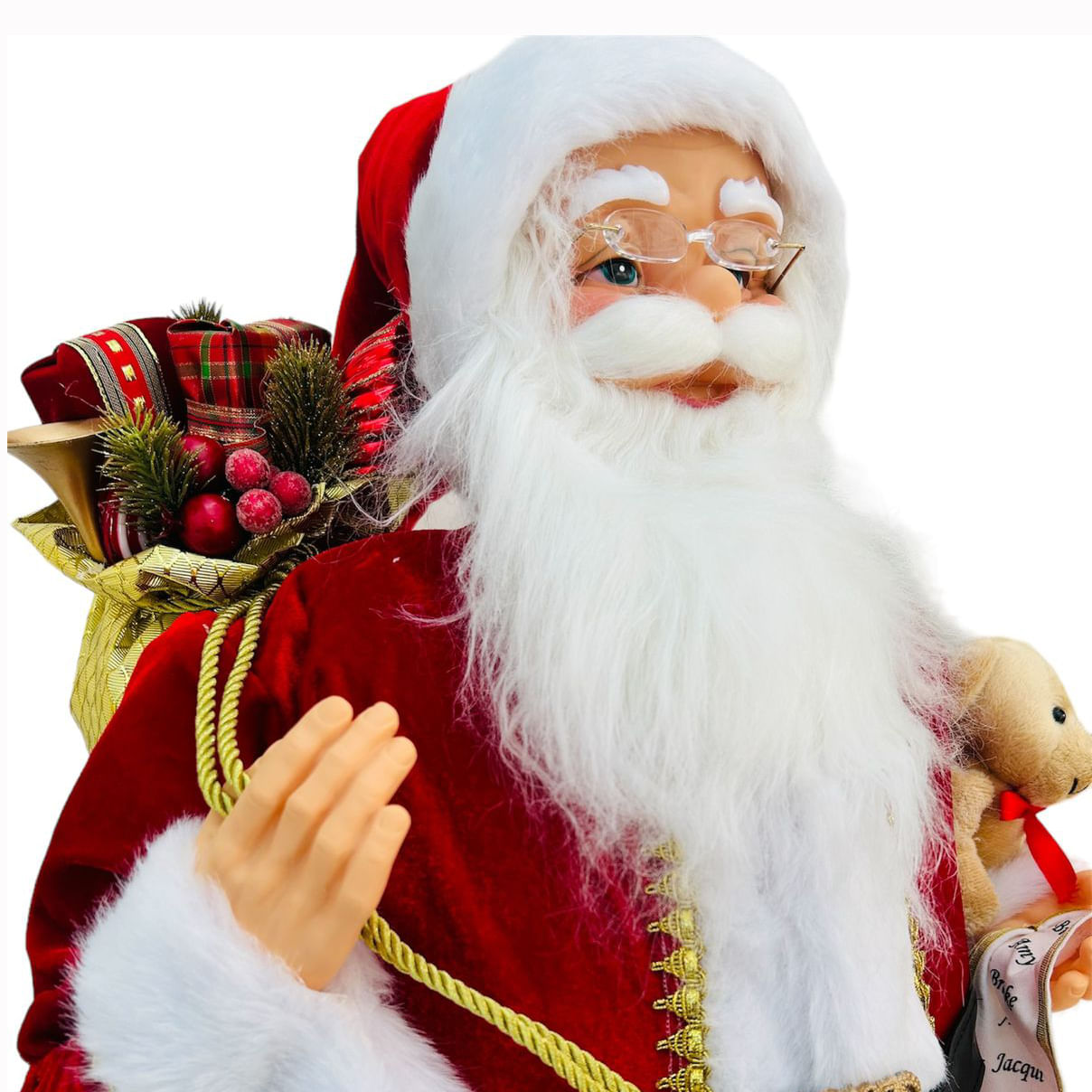 Papai Noel em Pe com Roupa Vermelha Musical e Dança - Bivolt nas