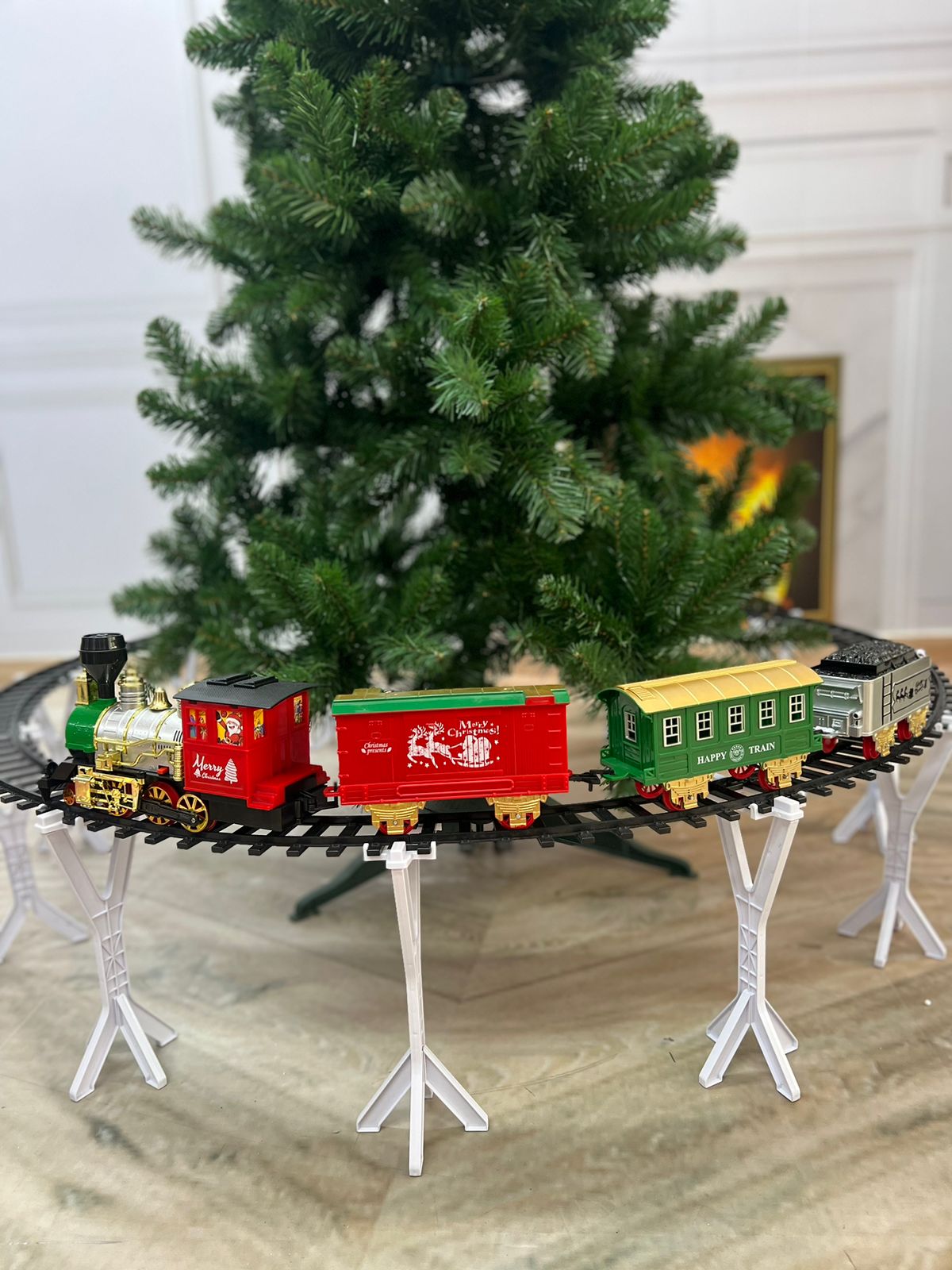 🎄 Árvore Vermont 1,50m com Trem Natalino Som e Luz